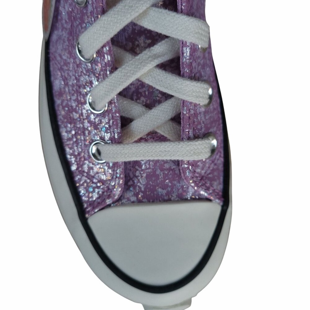 ✨Converse Run Star Hike Platform Hi 9 Women Shoes Sneaker Glitter Purple A10096C - Picture 7 of 9